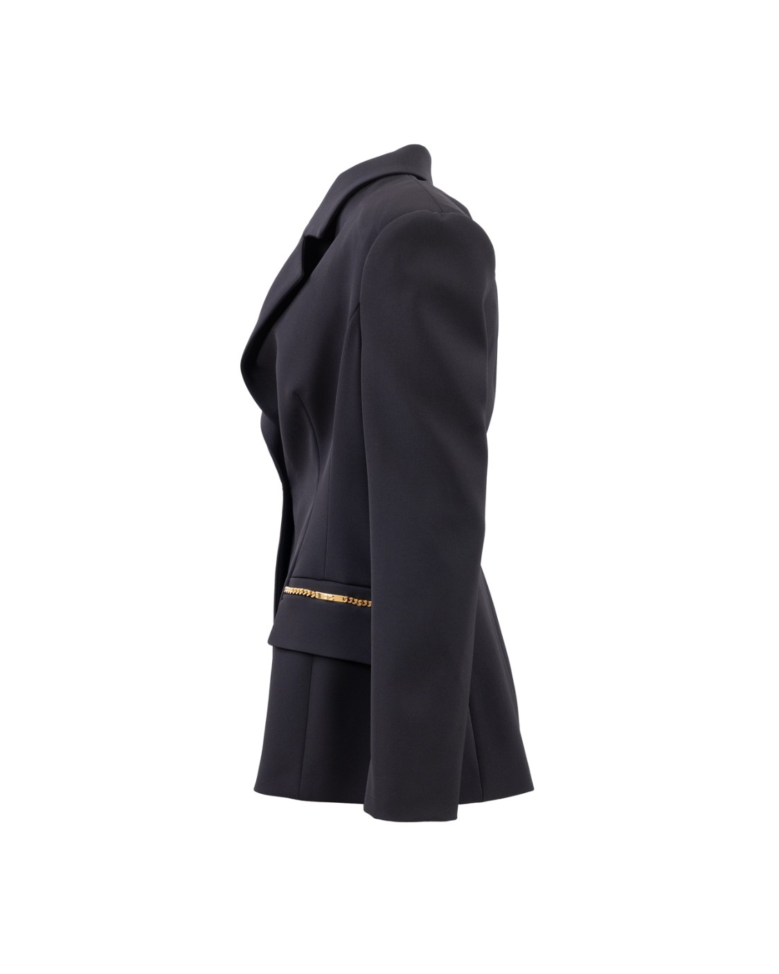 shop ELISABETTA FRANCHI Saldi Giacca: Elisabetta Franchi giacca in crêpe.
Giacca in doppio crêpe stretch con chiusura monopetto. 
Doppie tasche con patta e filetto con accessorio logato in metallo dorato.
Fodera in raso stampa monogram.
Accessorio e bottoni in metallo dorato.
Composizione: 96% Poliestere 04% Elastane.
Fabbricato in Italia.. GI06536E2-110 number 7986851